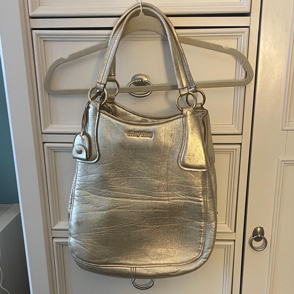 Miu Miu Metallic Gold Shoulder Bag